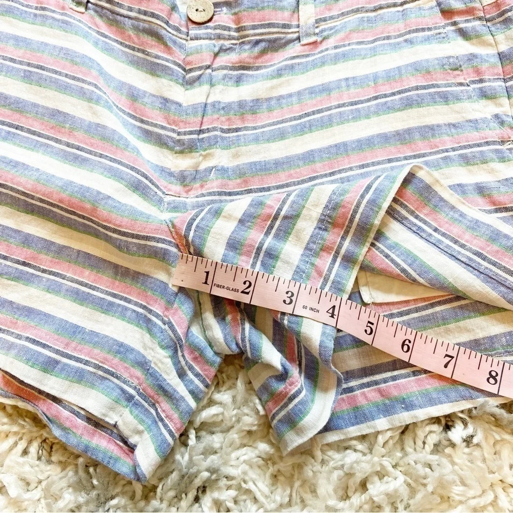 St. Tropez West | 100% Linen Stripped Shirts Size 4
